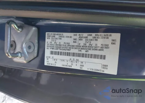 2018 Ford Escape S from USA, damaged, VIN 1FMCU0F79JUA27497